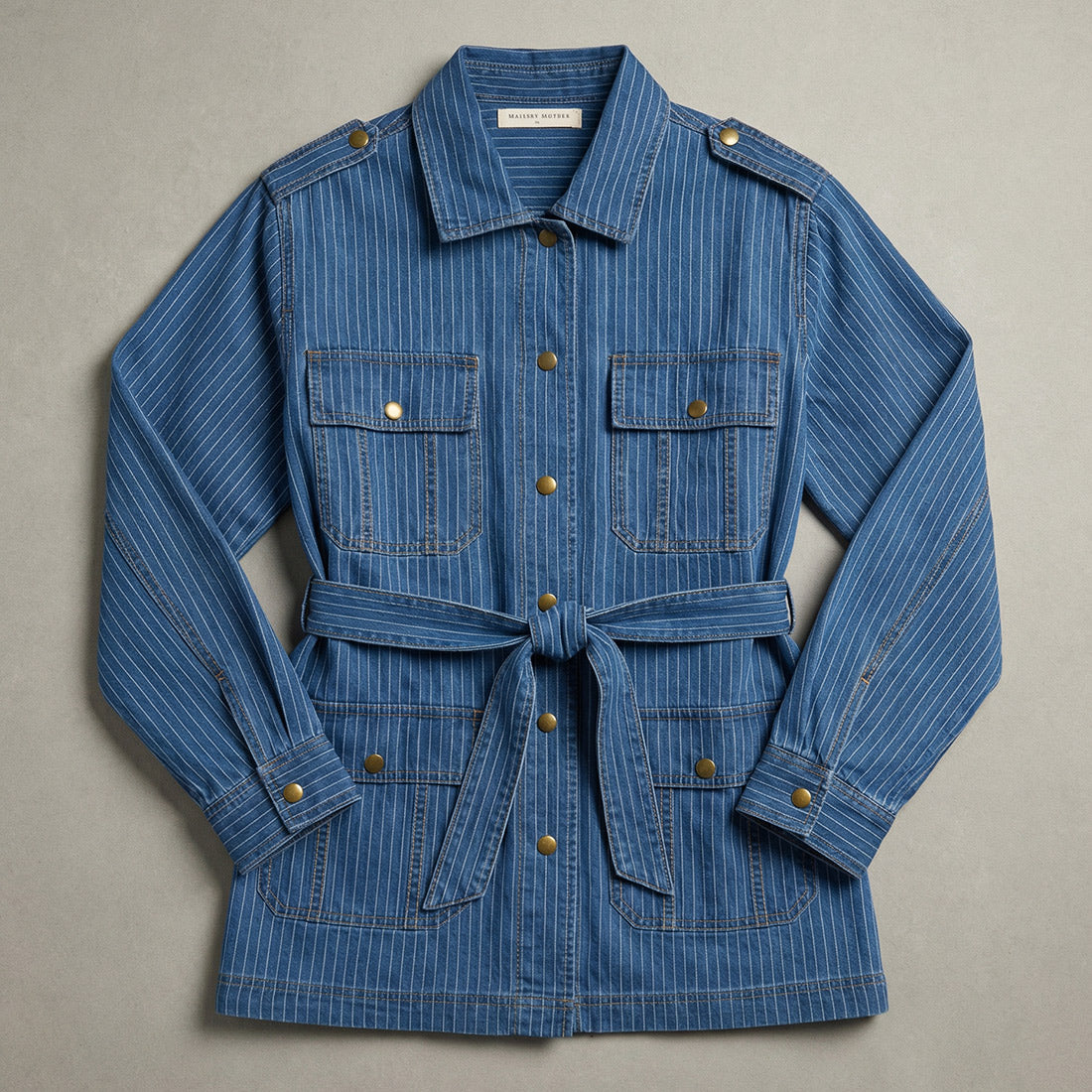 noa striped denim jacket maison hotel flat