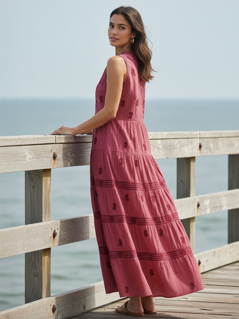 LILI Embroidered Maxi Dress Clavel
