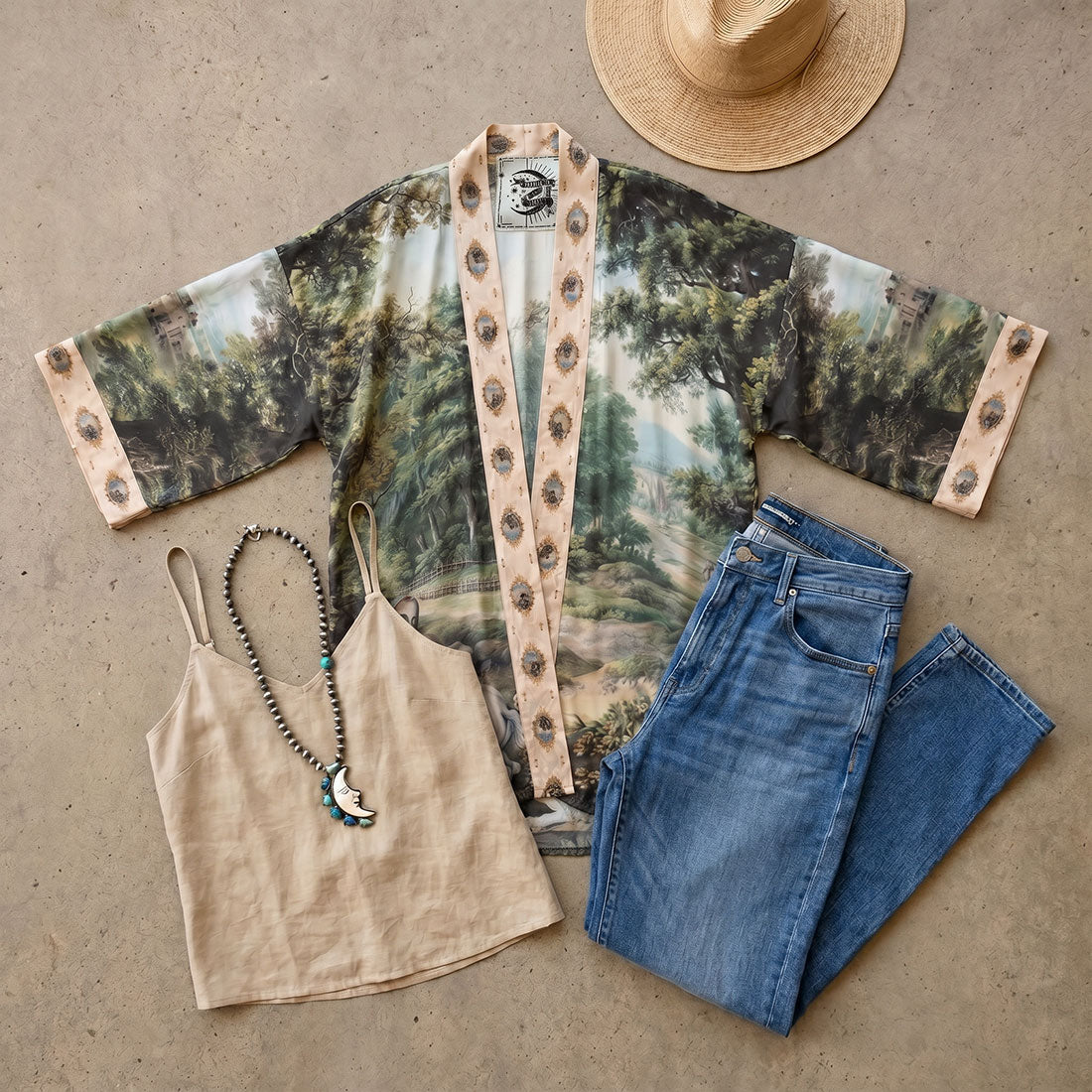 myth maker duster from market of stars and jeans and camisole