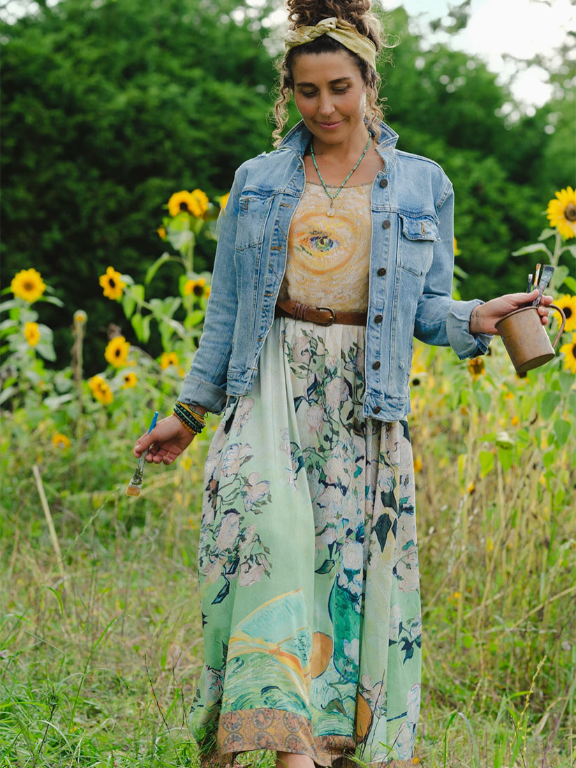 market of stars bohéme slip dress I paint my dream van gogh lifestyle