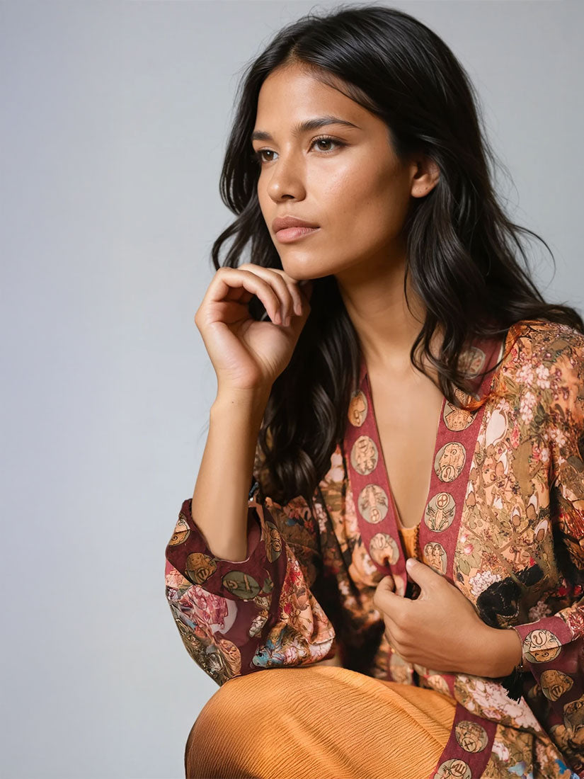 dream weaver pixie kimono from market of stars on dark haired model