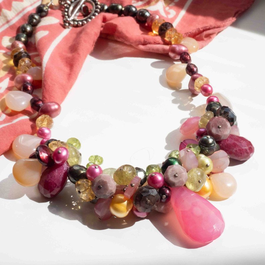 atrani gemstone necklace get dresses collective close up