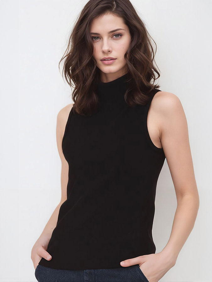 prairie underground sleeveless mock tee black