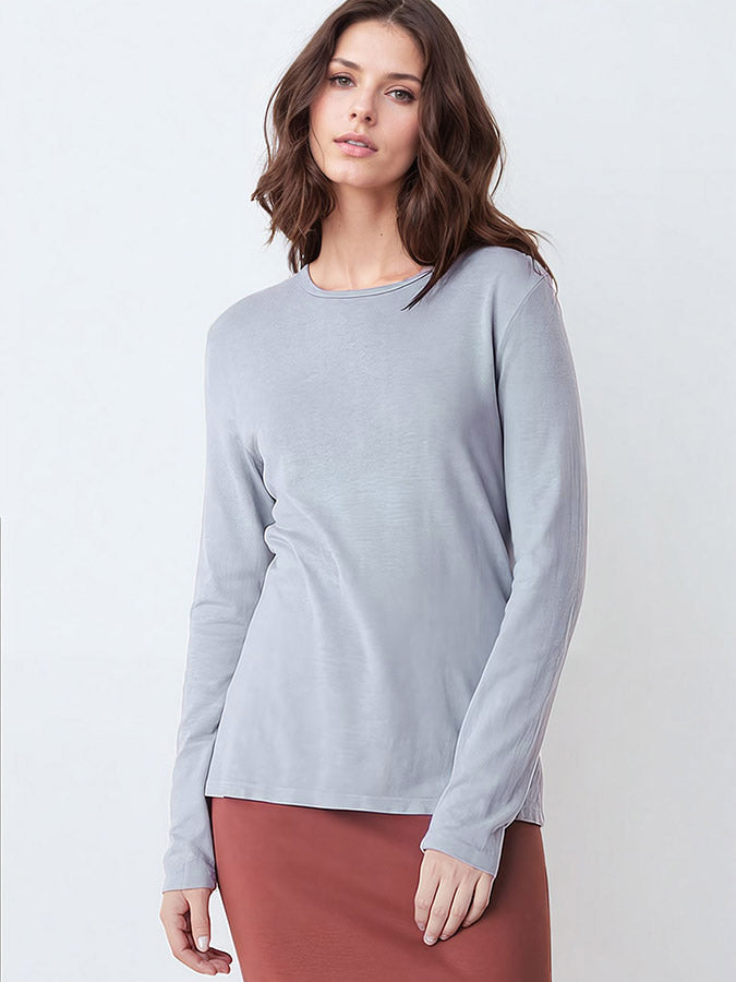 prairie underground hemp long sleeve tee silver