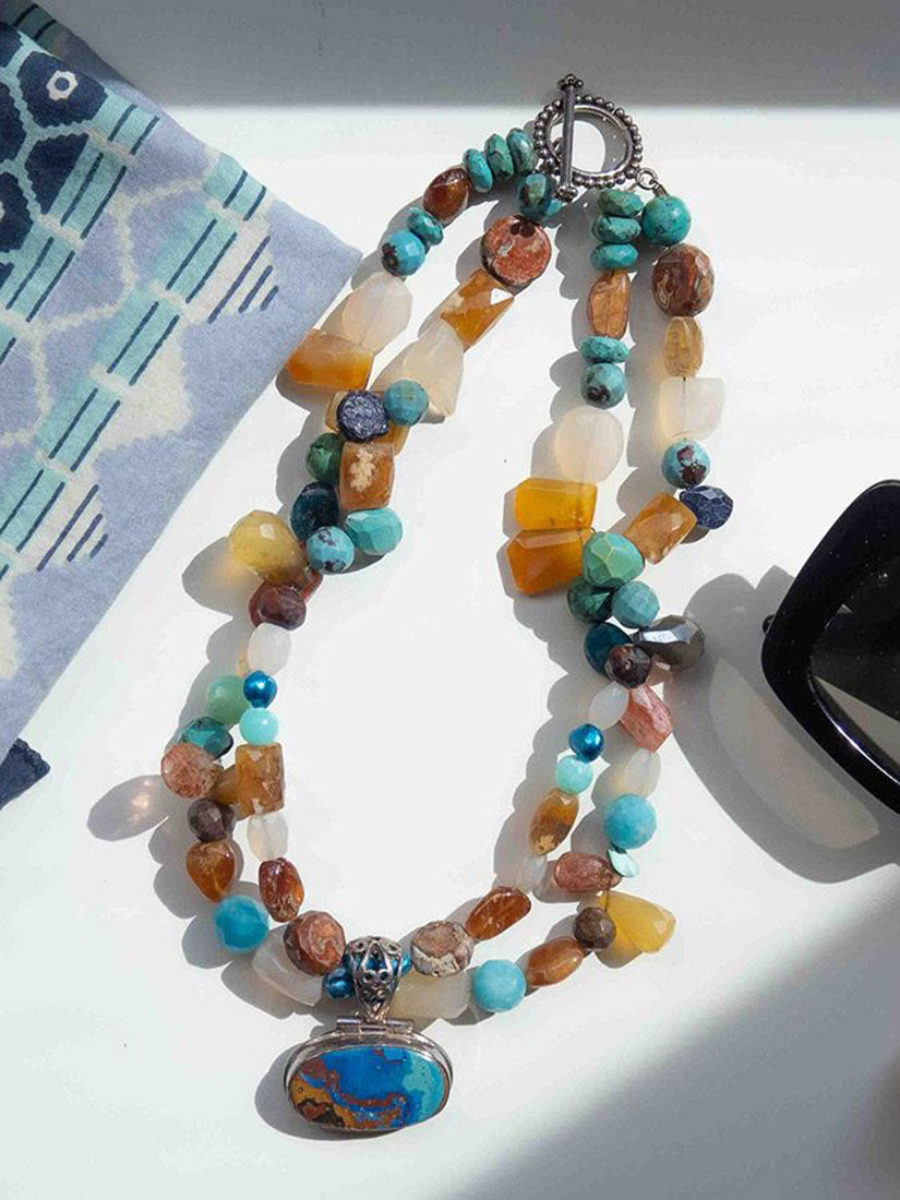 taos turquoise gemstone necklace rituals jewelry