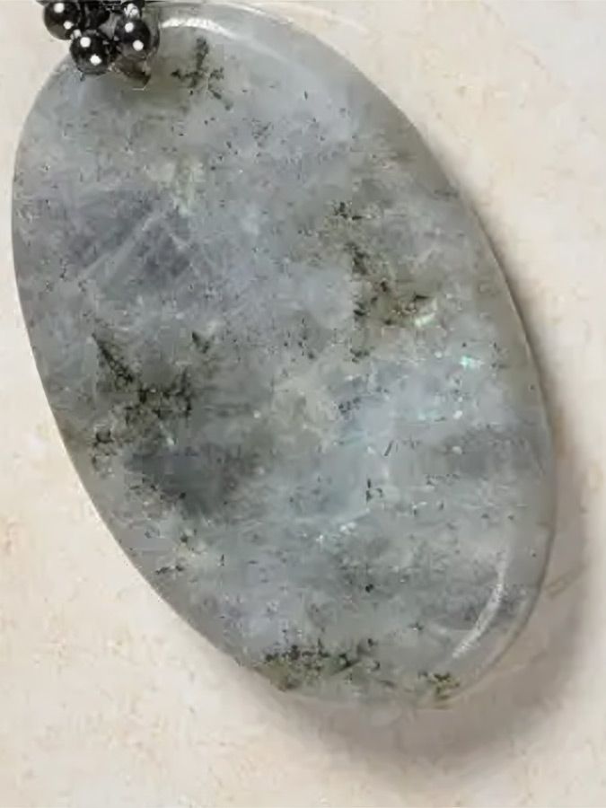 aurora labradorite pendant necklace close up