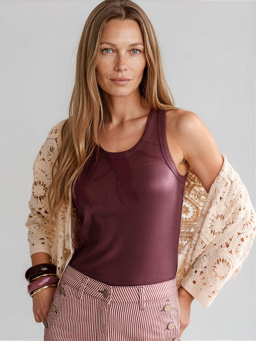 summum ribbed tank top fig