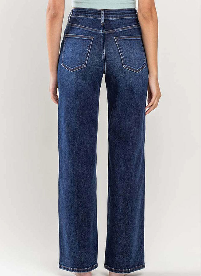 GDC DARK DENIM High Rise Wide Leg Jeans