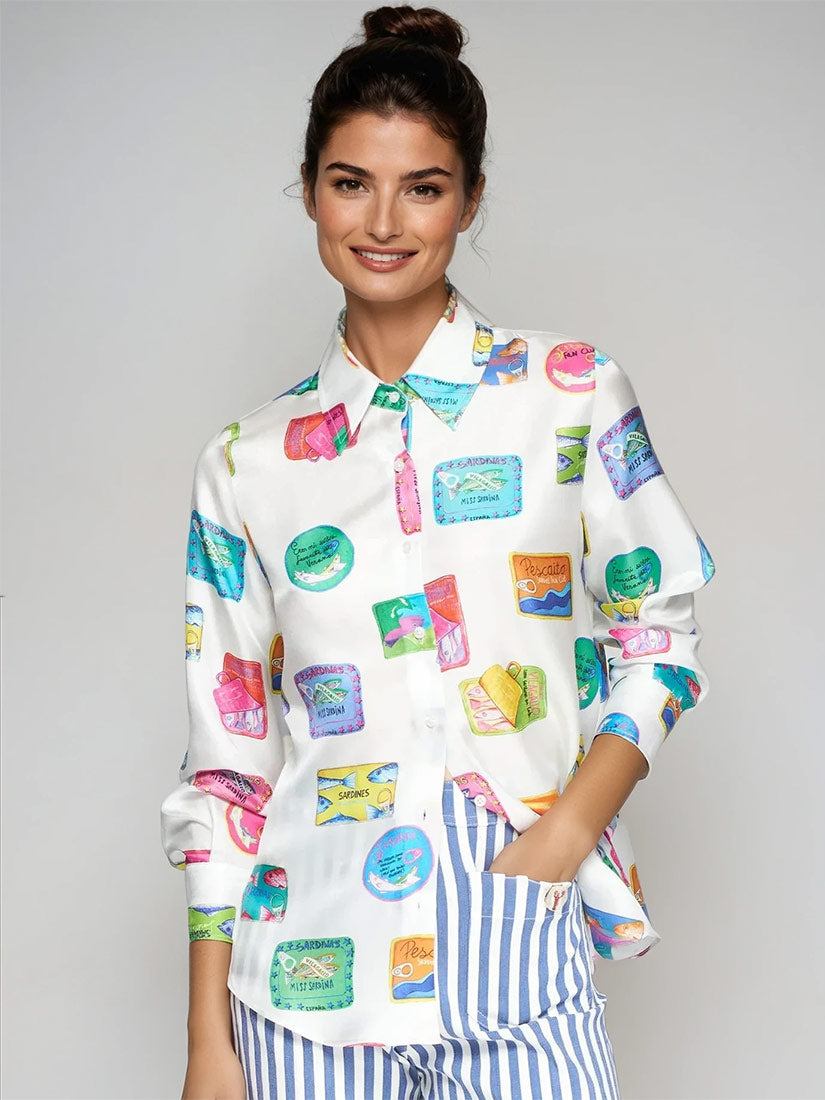 vilagallo sardinas mafalda silk blouse