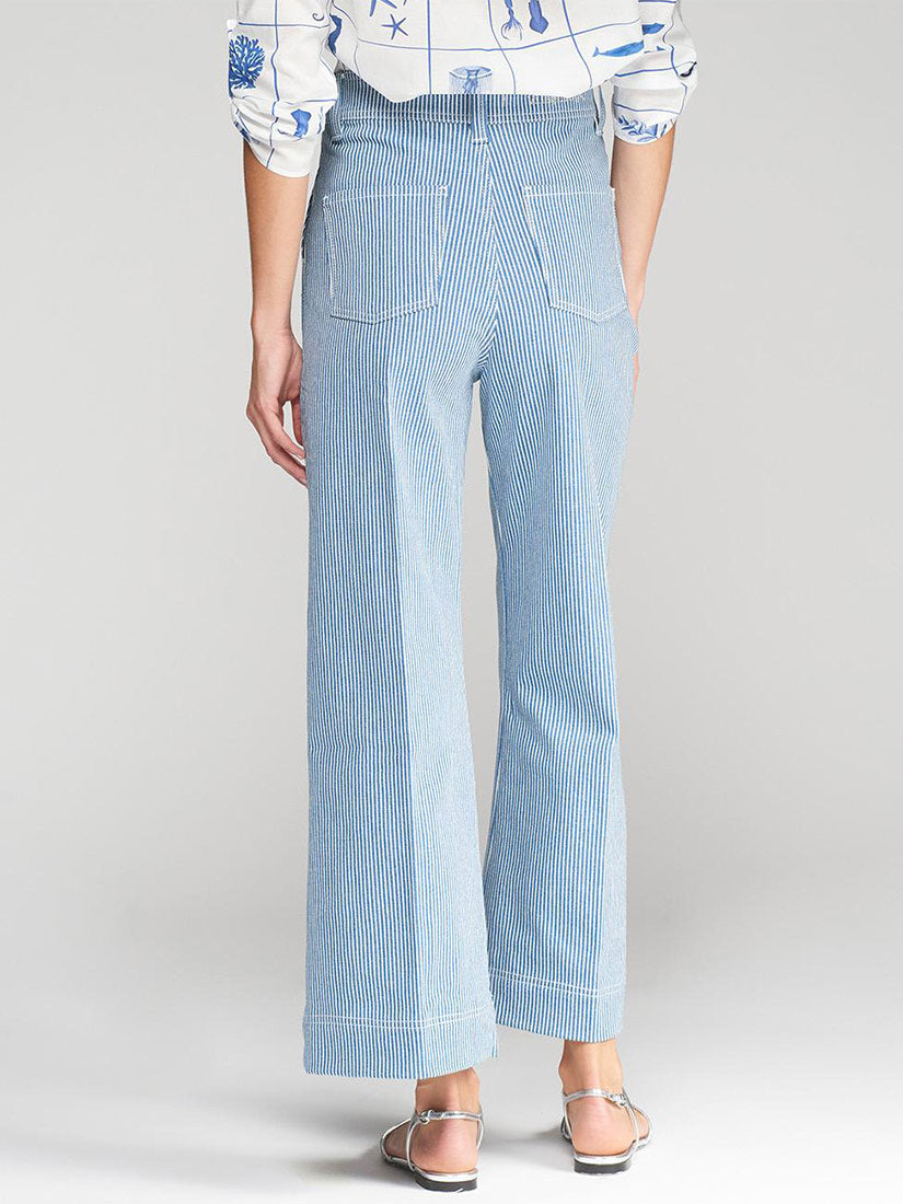 NOA Blue & White Striped Denim Pant