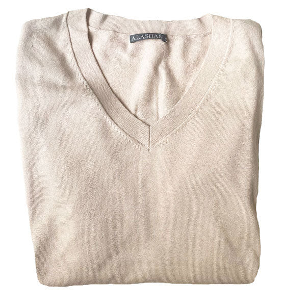 Alashan WEST PALM V Neck Cotton Cashmere Sweater