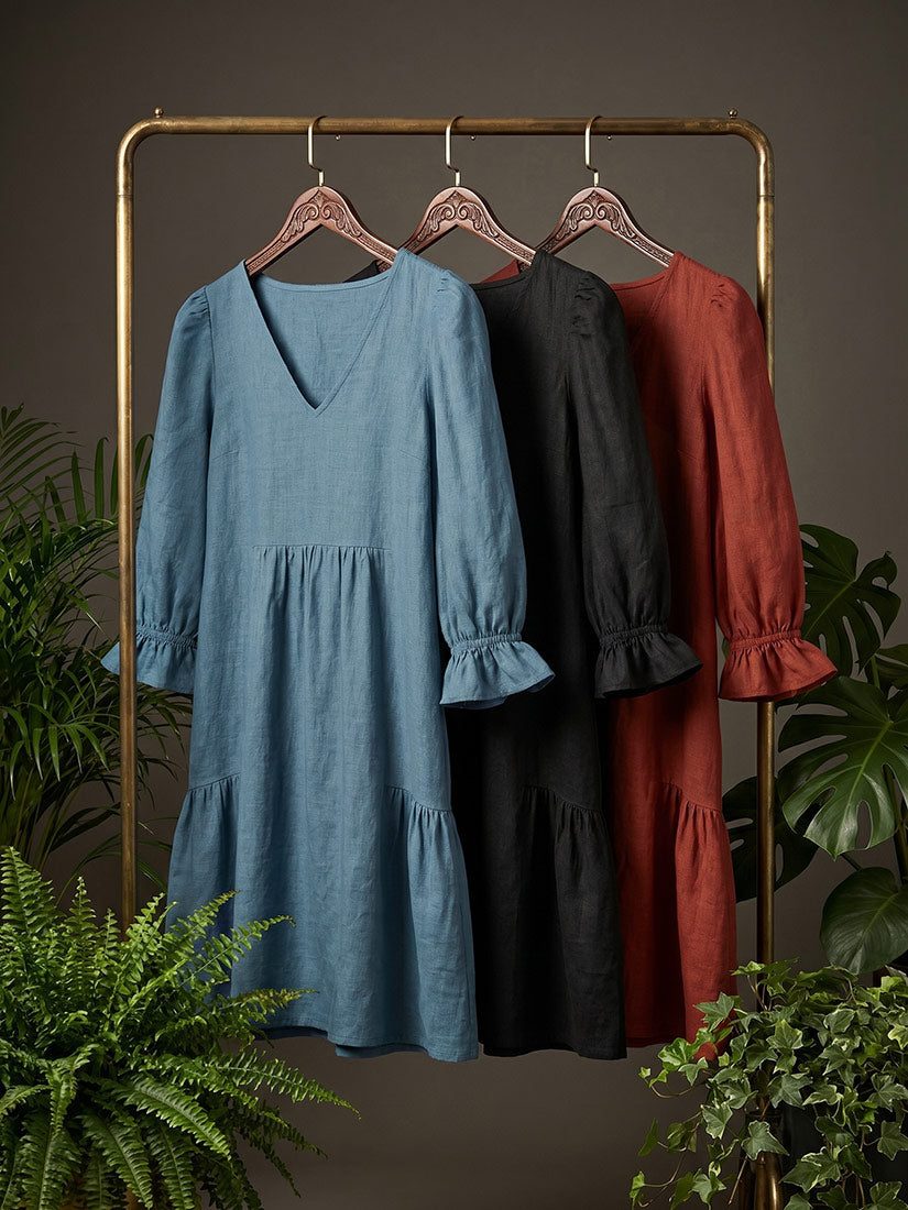 altair linen midi dress in seasalt