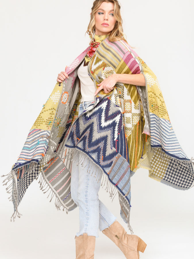 Aratta SNOW WHITE Reversible Poncho
