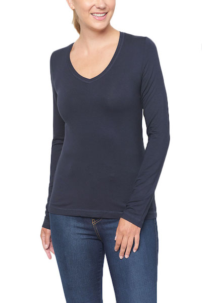 beate heymann basic V neck tee navy