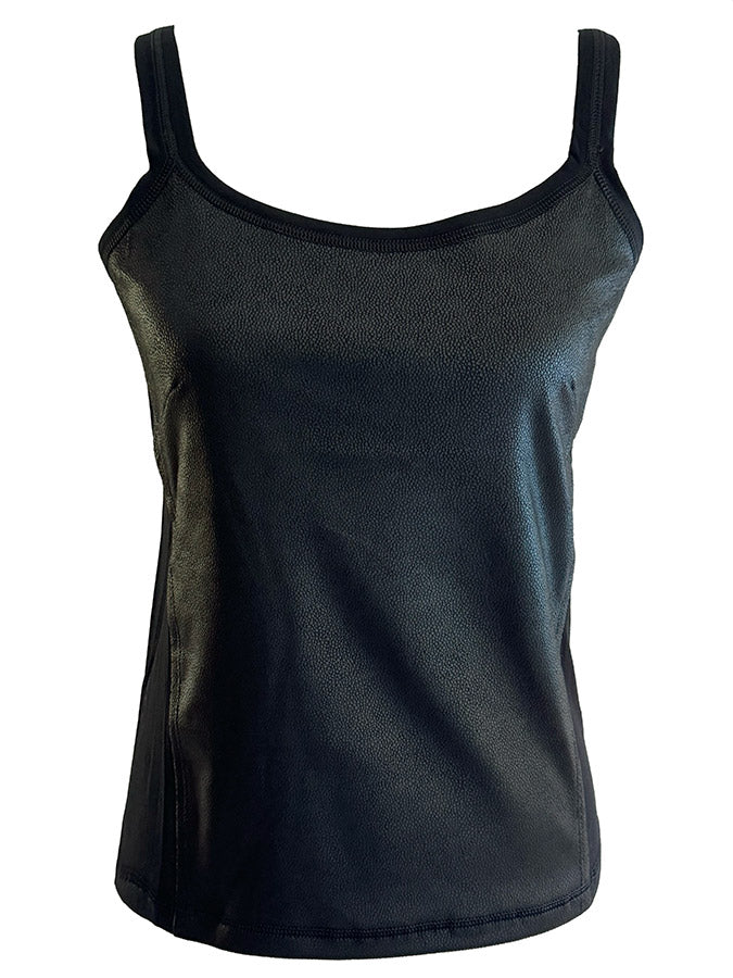 beate heymann faux leather tank top black