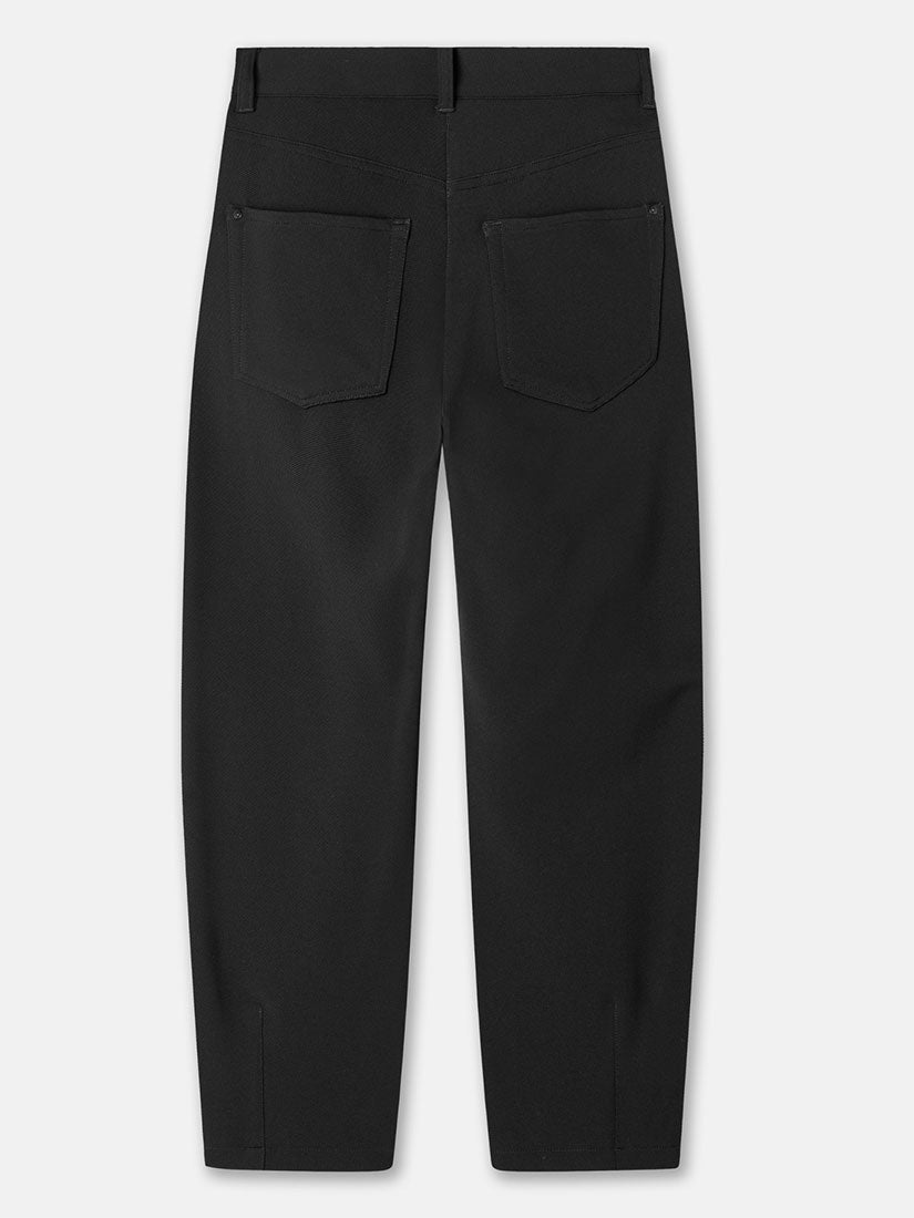 black straight leg pants with pockets back