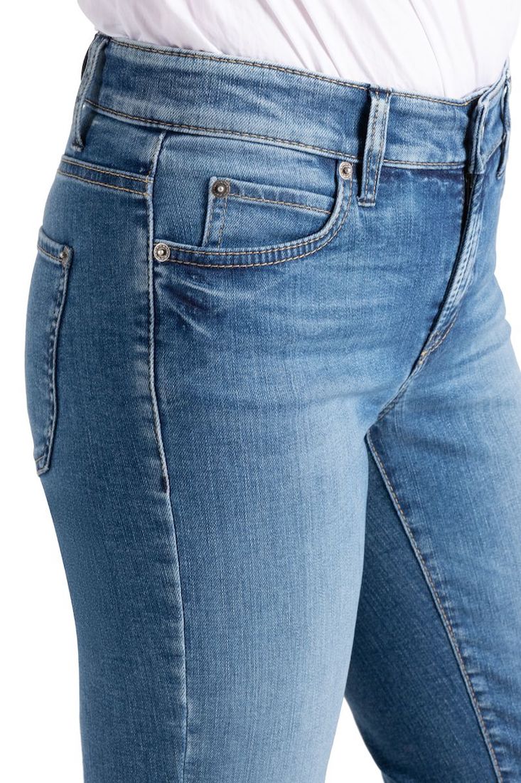Cambio PARIS Print Easy Kick Fringed Jeans