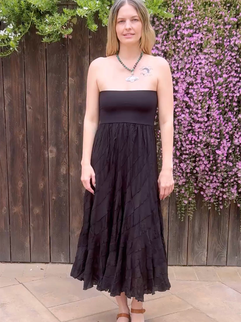 cienna designs nova tiered skirt black lifestyle garden
