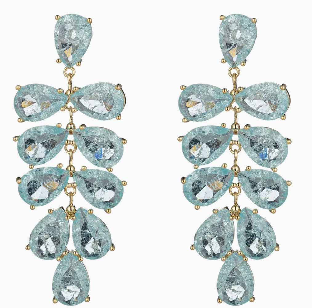 ambre teal cubic zirconia statement earrings