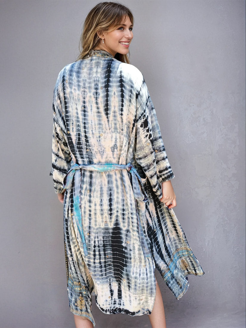 arabesques tie dye vintage silk kimono get dressed collective