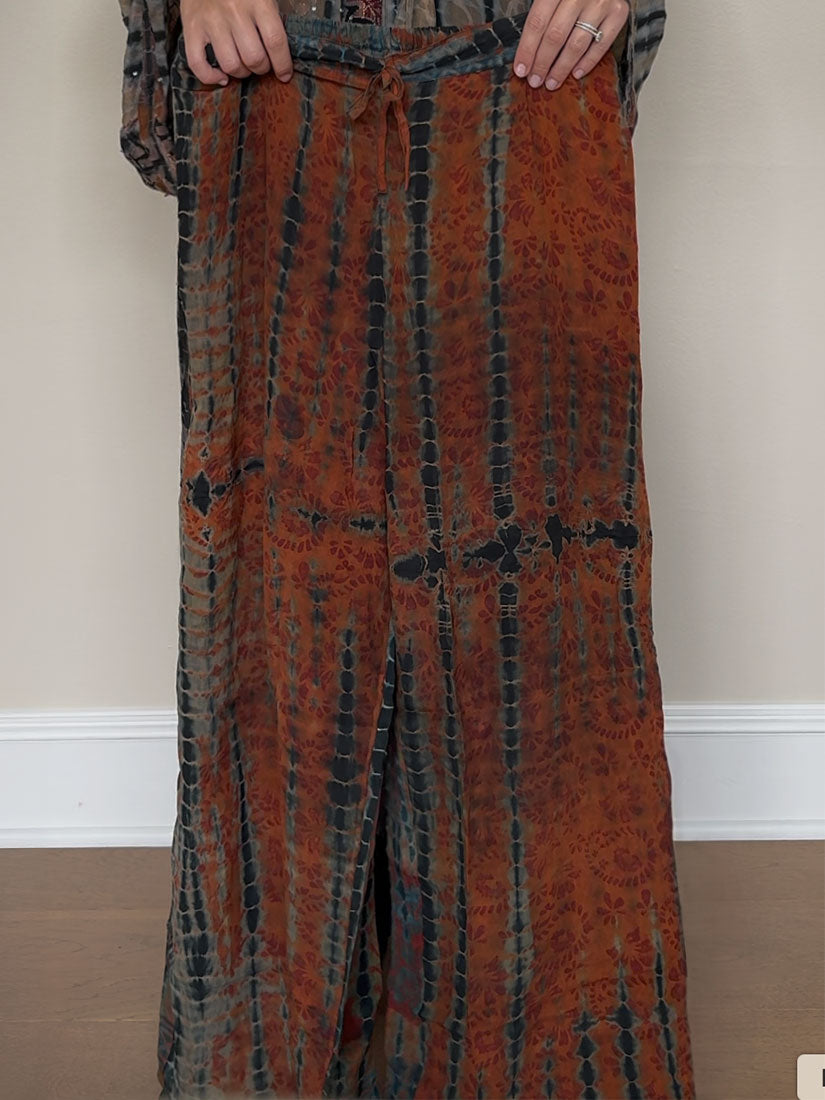 CARAVAN Vintage Silk Tie Dye Kimono Set