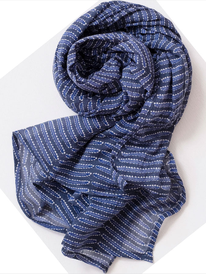 GDCollective casper navy block print scarf pareo