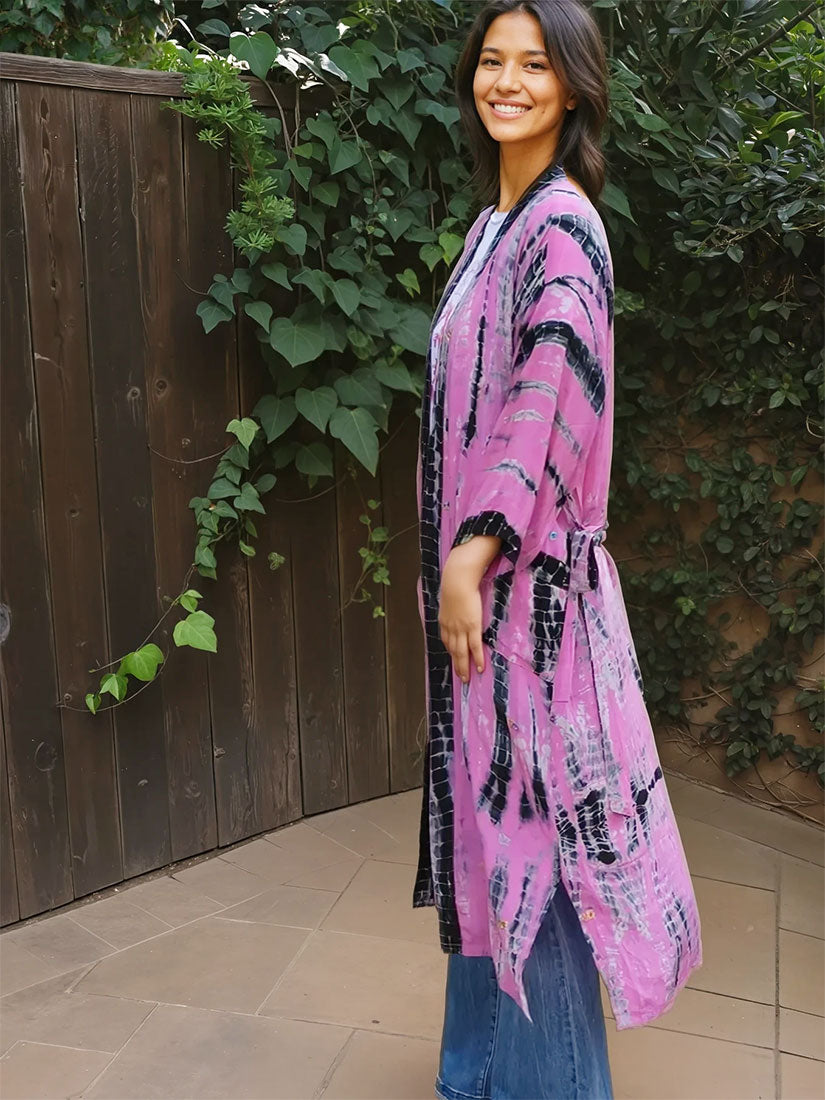 encore vintage silk tie dye kimono get dressed collective