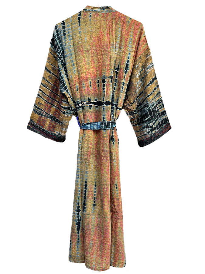 FORTE Vintage Silk Tie Dye Kimono