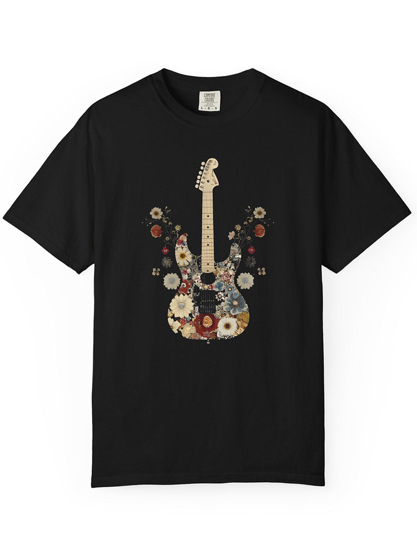 garden jam vintage graphic guitar tee from get dressed collective black