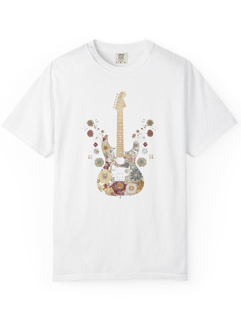 garden jam vintage graphic guitar tee from get dressed collective white