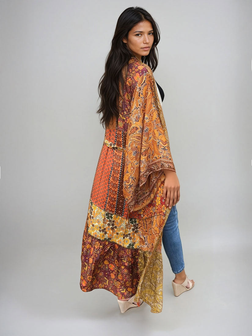 GARDEN LIGHT Silk Blend Kimono