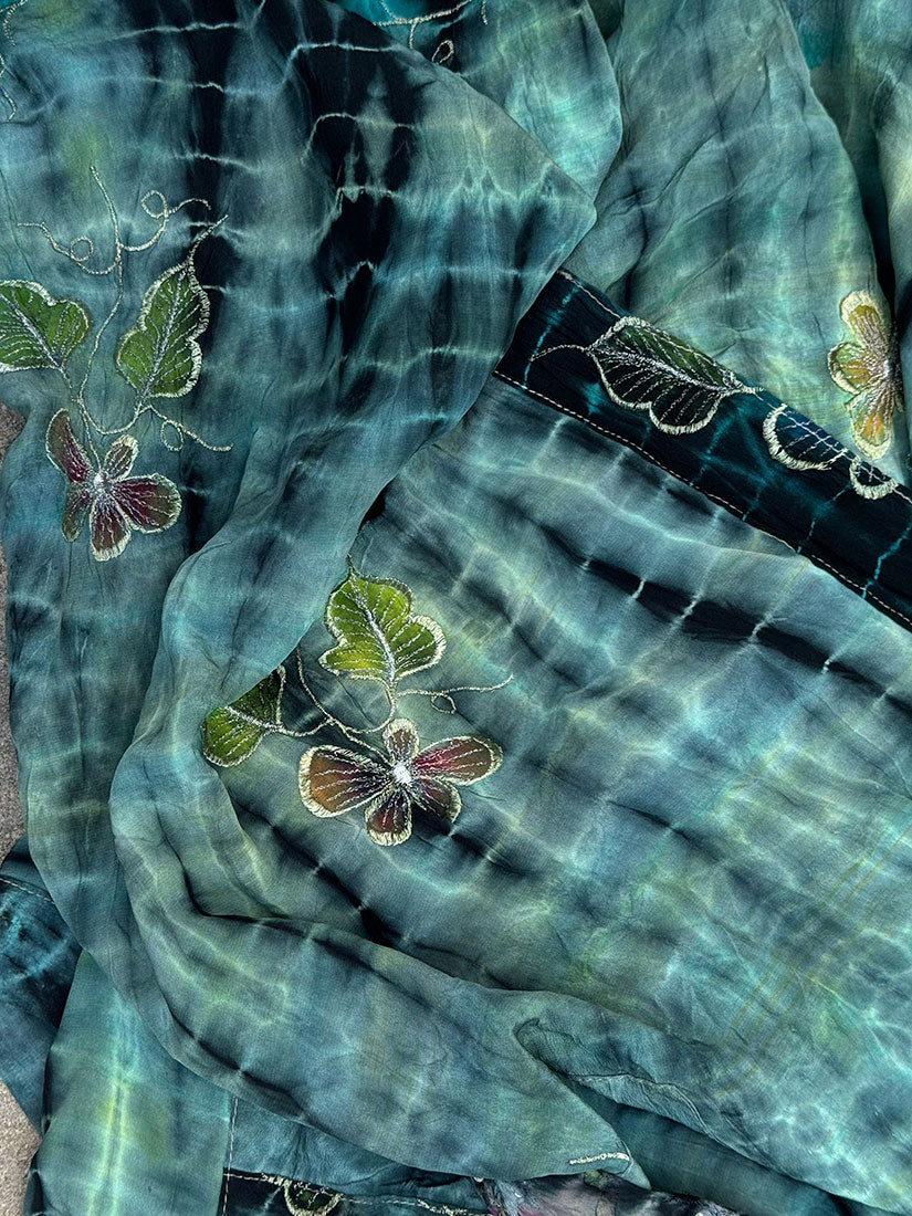 GROTTO Vintage Silk Tie Dye Kimono