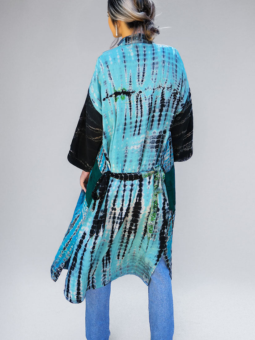 LARGO Vintage Silk Tie Dye Kimono