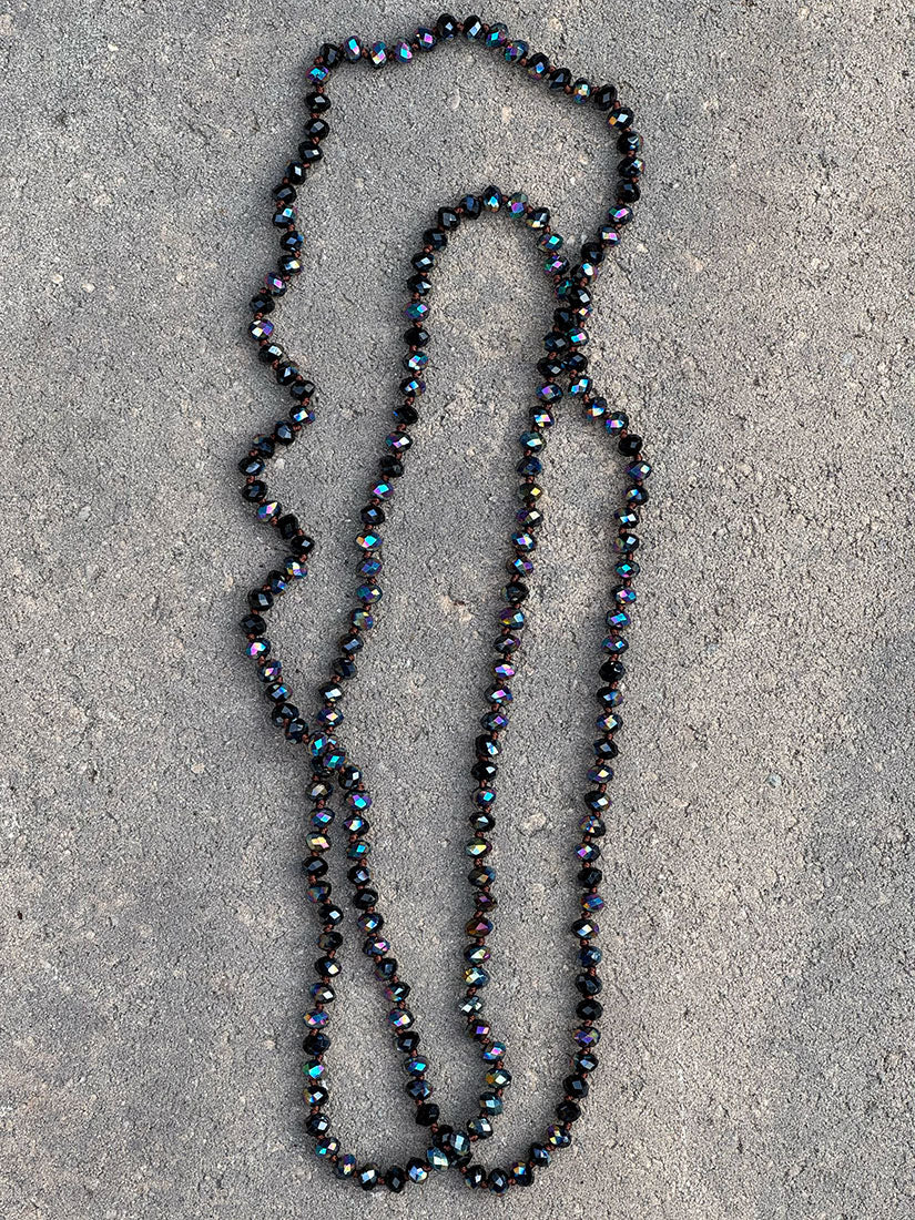 liquid crystals layering necklace black get dressed collective