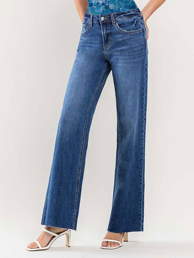 GDC maddie high rise clean raw hem jeans