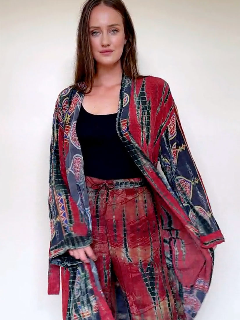 MAHARAJA Vintage Silk Kimono Set
