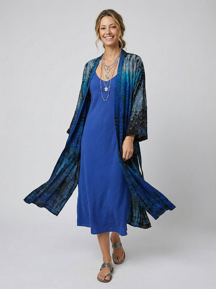 MANY STARS Vintage Silk Kimono