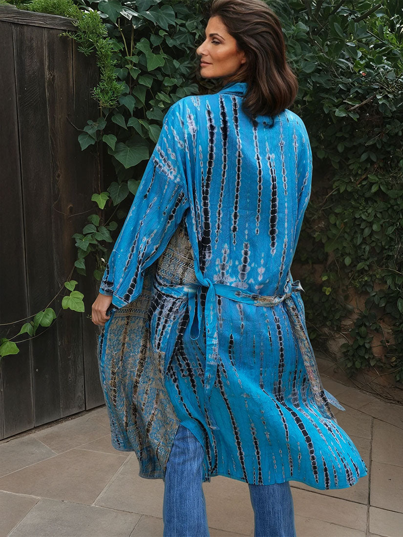 MOONDROP Vintage Silk Tie Dye Kimono