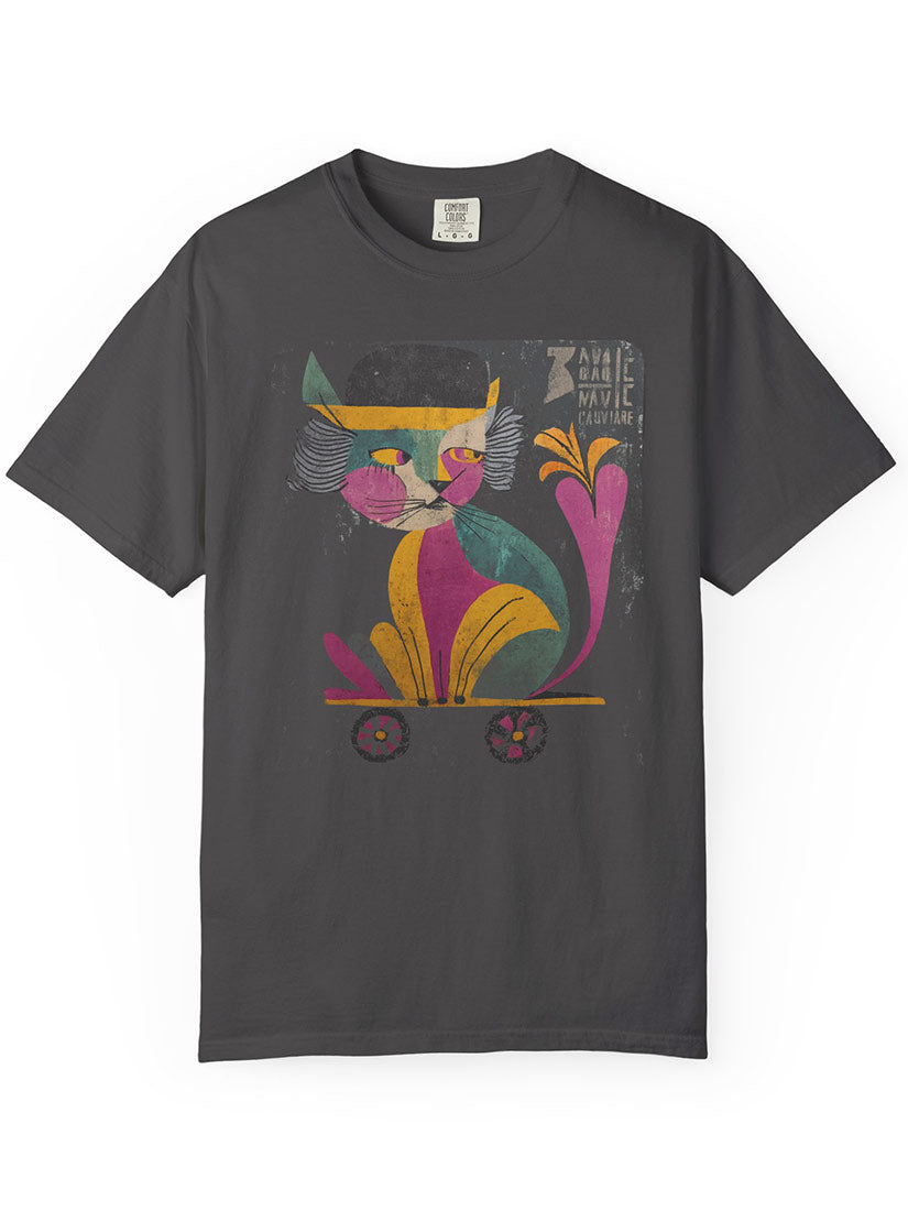 mrs. cat graphic tee get dressed collective graphite