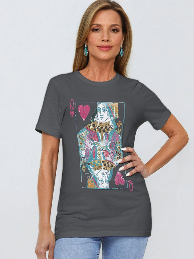 GDC qeueen of hearts graphic tee gray