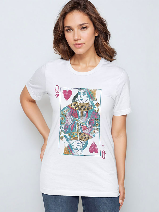 GDC qeueen of hearts graphic tee white