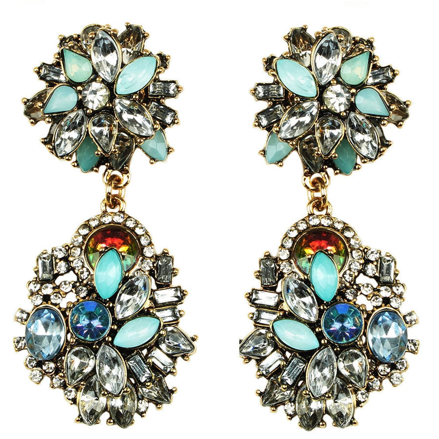 ivy multicolored drop statement earring eye candy LA flat