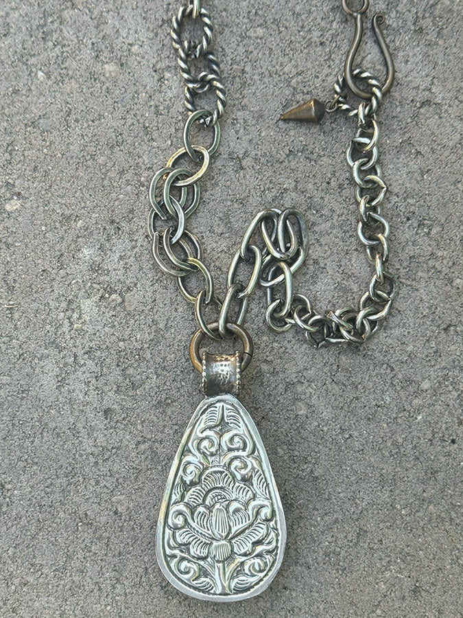 amrita turquoise pendant necklace zowee jewelry back
