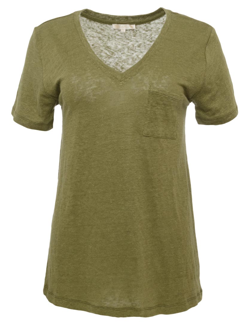 gold hawk linen v neck tee