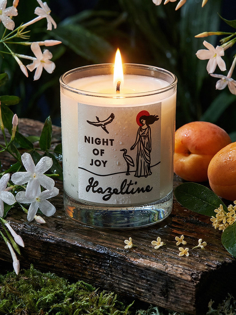 hazeltine hand poured scented candle night of joy