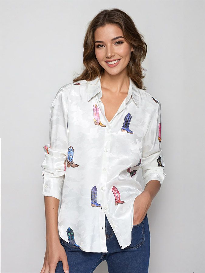 Gaby Boots print blouse by vilagallo