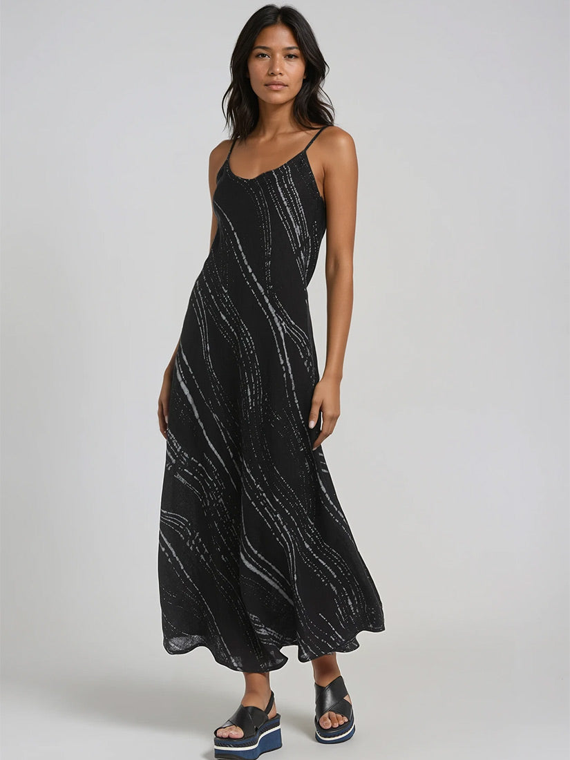 MARGOT Linen Maxi Slip Dress Print