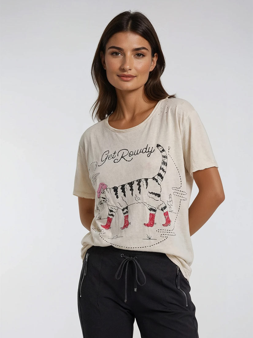jaded gypsy let's get rowdy graphic tattered moon dance tee