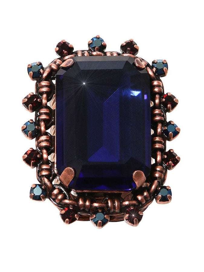 aztec cocktail ring azure by konplott jewelry