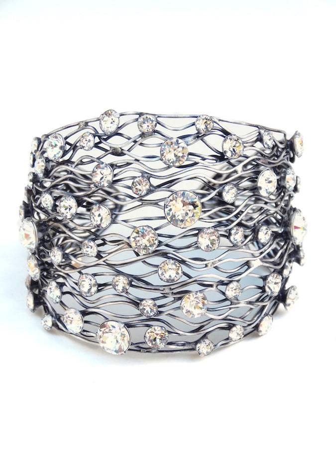 konplott cages wide bangle bracelet white